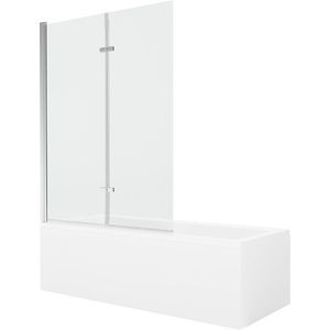 MEXEN/S - Cubik obdĺžniková vaňa 150 x 70 cm s panelom + vaňová zástena 120, transparent, chróm 550315070X9212020100 vyobraziť