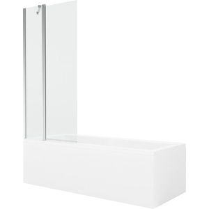 MEXEN/S - Cubik obdĺžniková vaňa 150 x 70 cm s panelom + vaňová zástena 80, transparent, chróm 550315070X9408110100 vyobraziť