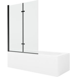 MEXEN/S - Vega obdĺžniková vaňa 160 x 70 cm s panelom + vaňová zástena 120, transparent, čierna 550116070X9212027000 vyobraziť