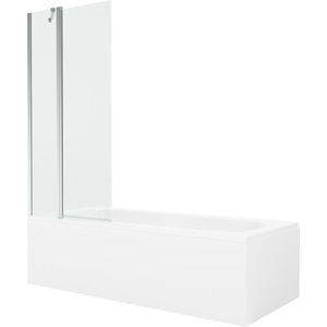 MEXEN/S - Vega obdĺžniková vaňa 160 x 70 cm s panelom + vaňová zástena 80, transparent, chróm 550116070X9408110100 vyobraziť