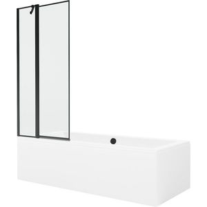 MEXEN/S - Cube obdĺžniková vaňa 180 x 80 cm s panelom + vaňová zástena 80, čierna vzor 550518080X9408117070 vyobraziť