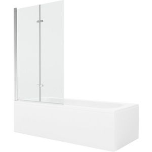 MEXEN/S - Vega obdĺžniková vaňa 180 x 80 cm s panelom + vaňová zástena 100, transparent, chróm 550118080X9210020100 vyobraziť