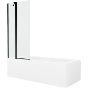 MEXEN/S - Vega obdĺžniková vaňa 180 x 80 cm s panelom + vaňová zástena 80, transparent, čierna 550118080X9408117000 vyobraziť