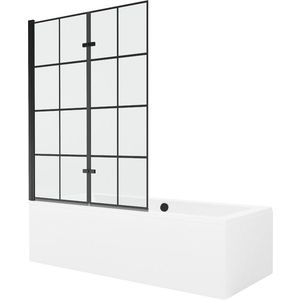 MEXEN/S - Cube obdĺžniková vaňa 170 x 80 cm s panelom + vaňová zástena 120, čierna vzor 550517080X9212027077 vyobraziť