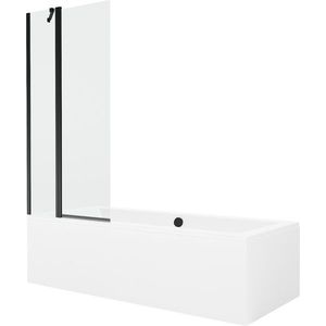 MEXEN/S - Cube obdĺžniková vaňa 170 x 80 cm s panelom + vaňová zástena 80, transparent, čierna 550517080X9408117000 vyobraziť