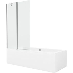 MEXEN/S - Cube obdĺžniková vaňa 170 x 80 cm s panelom + vaňová zástena 100, transparent, chróm 550517080X9410110100 vyobraziť