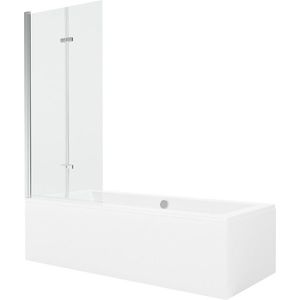 MEXEN/S - Cube obdĺžniková vaňa 180 x 80 cm s panelom + vaňová zástena 80, transparent, chróm 550518080X9208020100 vyobraziť