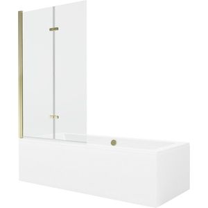 MEXEN/S - Cube obdĺžniková vaňa 180 x 80 cm s panelom + vaňová zástena 100, transparent, zlatá 550518080X9210025000 vyobraziť