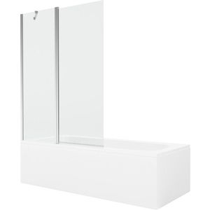 MEXEN/S - Vega obdĺžniková vaňa 180 x 80 cm s panelom + vaňová zástena 120, transparent, chróm 550118080X9412110100 vyobraziť