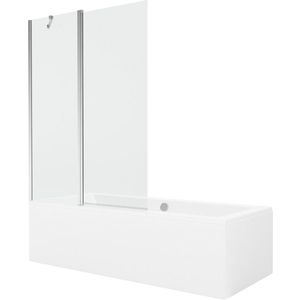 MEXEN/S - Cube obdĺžniková vaňa 170 x 80 cm s panelom + vaňová zástena 120, transparent, chróm 550517080X9412110100 vyobraziť