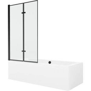 MEXEN/S - Cube obdĺžniková vaňa 180 x 80 cm s panelom + vaňová zástena 100, čierna vzor 550518080X92100027070 vyobraziť