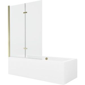 MEXEN/S - Cube obdĺžniková vaňa 180 x 80 cm s panelom + vaňová zástena 120, transparent, zlatá 550518080X9212025000 vyobraziť