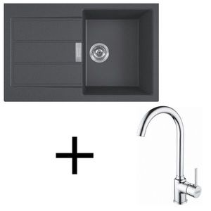 Franke set T104 S2D 611-78 + FP 9000.031 čierna vyobraziť