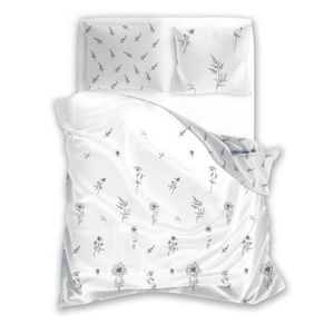 Bavlněné povlečení Letní sen 020 140x200 cm + 70x90 cm bílé/šedé vyobraziť