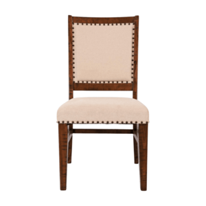 Čalouněná jídelní židle Avola z masivu tmavě hnědá/béžová vyobraziť