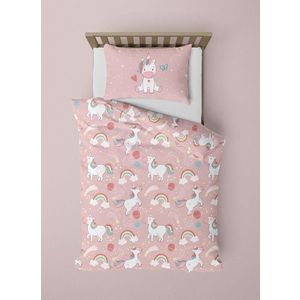 Dětské bavlněné povlečení Jednorožec 160x200 cm + 70x80 cm růžové vyobraziť