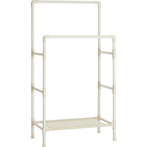 Dvojitý šatníkový stojan Lucaro 157 cm biely vyobraziť