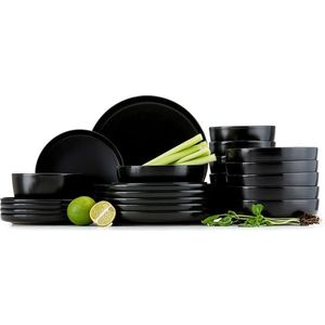 Jedálenská sada tanierov pre 6 osôb VICTO 24 ks čierna vyobraziť