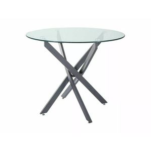 Jídelní stůl Agis 90 cm čirý/černý vyobraziť