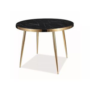 Jídelní stůl Calvin 100 cm černý mramor/zlatý vyobraziť