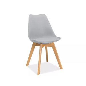 Jídelní židle Kris z masivu buk/eko kůže světle šedá vyobraziť
