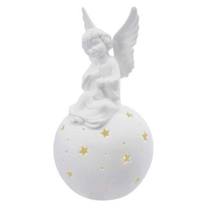 Keramický LED anděl 29 cm teplá bílá vyobraziť