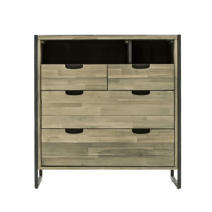 Komoda Flow 100 cm z masivu hnědá/grafit vyobraziť