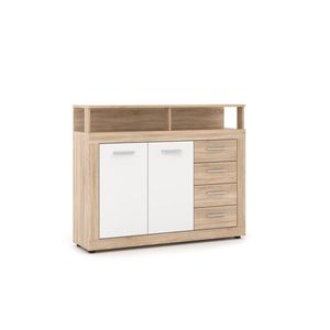 Komoda Luna 119 cm dub sonoma/bílá vyobraziť