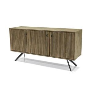 Komoda Massa 160 cm z masivu hnědá/grafit vyobraziť