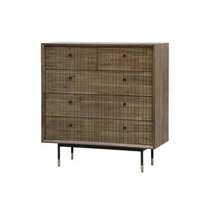 Komoda Maze 100 cm z masivu hnědá/černá vyobraziť