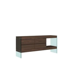 Komoda Soho 184 cm ořech/čirá vyobraziť