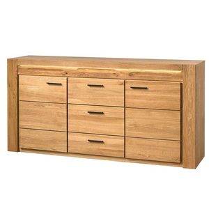 Komoda Velvet II 47 181 cm z masivu s LED osvětlením dub přírodní vyobraziť