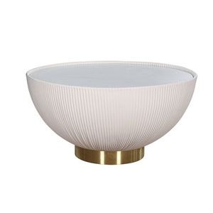 Konferenční stolek Modig 70 cm eko kůže zlatý/ecru vyobraziť