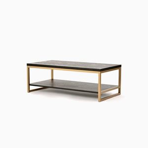 Konferenční stolek Seville 120 cm z masivu černý/zlatý vyobraziť