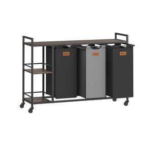 Koš na prádlo Vasagle Asas 150 l černý/šedý/hnědý vyobraziť