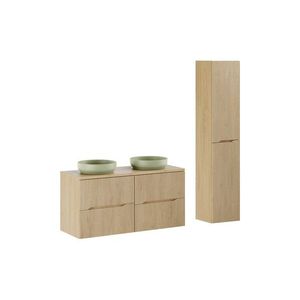 Koupelnová sestava Nordic River s deskou, umyvadly a skříňkami 120 cm dub cremona vyobraziť