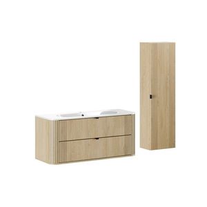 Koupelnová sestava Ovalia Pure se zápustným umyvadlem a skříňkami 120 cm dub cremona vyobraziť