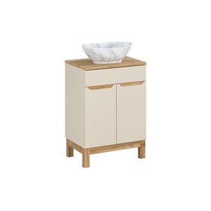 Koupelnová skříňka Bali Casad Pati s deskou a umyvadlem 60 cm kašmírová/dub wotan vyobraziť
