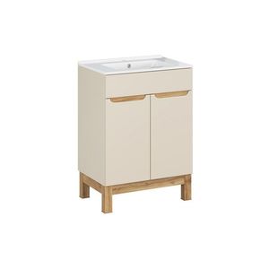 Koupelnová skříňka Bali Lava se zápustným umyvadlem 60 cm kašmírová/dub wotan vyobraziť