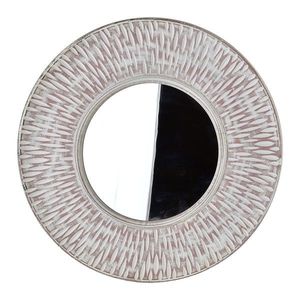 Kulaté nástěnné zrcadlo DAZ 46 cm bílé/starorůžové vyobraziť