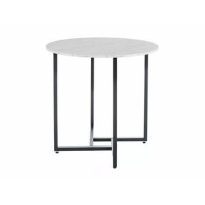 Kulatý jídelní stůl Alto 80 cm bílý mramor/černý vyobraziť