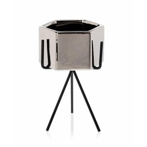 Kvetináč na stojane Sashi 18, 5 cm strieborný vyobraziť