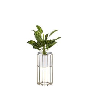 Květináč na stojanu LOFT III 42 cm zlatý/bílý vyobraziť