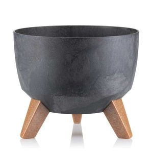 Květináč Rosa Linea 24x15 cm černý beton vyobraziť