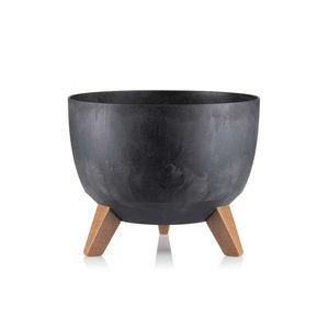 Květináč Rosa Linea 29x18 cm černý beton vyobraziť