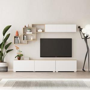 Moderná TV stena Houseland Free dub zafírový/biela vyobraziť