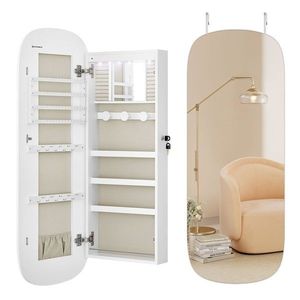 Nástěnná šperkovnice se zrcadlem Hona bílá vyobraziť