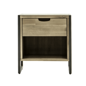 Noční stolek Flow 55 cm z masivu hnědý/grafit vyobraziť