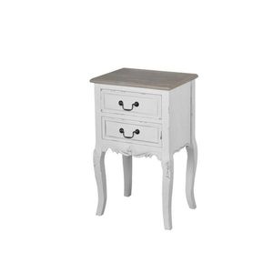 Noční stolek Rimini 41 cm z masivu bílý/tmavě hnědý vyobraziť
