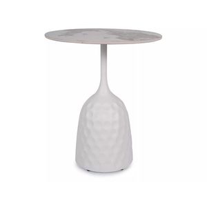 Odkládací stolek Salo A 50 cm bílý/bílý mramor vyobraziť